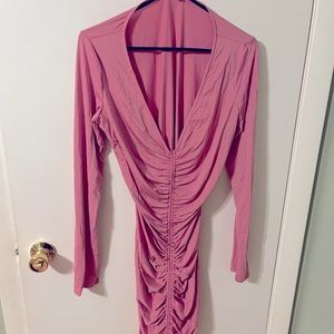FashionNova Pink Ruched dress.